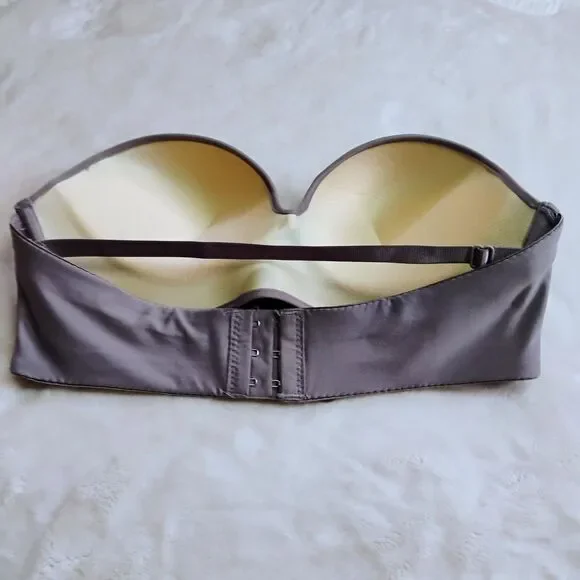 Soma Enbliss Strapless Multi-Way Bra - Front Adjust Stay-Put - Gray - Size 36D - Picture 12 of 13